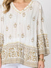 Sorrento Sunset Print Top - Ivory Gold