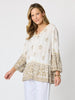 Sorrento Sunset Print Top - Ivory Gold
