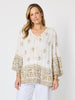 Sorrento Sunset Print Top - Ivory Gold