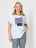 Riviera Patch Cotton Tee - White/Navy