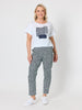 Riviera Patch Cotton Tee - White/Navy