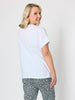 Riviera Patch Cotton Tee - White/Navy