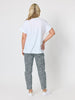 Riviera Patch Cotton Tee - White/Navy