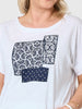 Riviera Patch Cotton Tee - White/Navy