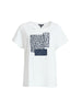 Riviera Patch Cotton Tee - White/Navy