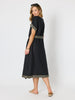 Soleil Foil Print Linen Dress - Black/Gold