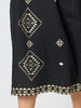 Soleil Foil Print Linen Dress - Black/Gold
