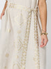 Soleil Foil Print Linen Dress - Natural Gold
