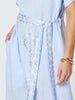 Soleil Foil Print Linen Dress - Sky Blue Silver