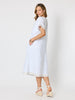 Soleil Foil Print Linen Dress - White/Gold