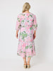 Desert Oasis Floral Print Midi Dress - Musk Multi