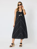 Haven Chevron Stitch Linen Dress - Black White