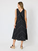 Haven Chevron Stitch Linen Dress - Black White