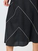 Haven Chevron Stitch Linen Dress - Black White