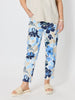 Amalfi Floral Rose Print Slim Leg Pant - Cornflower Multi