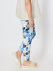 Amalfi Floral Rose Print Slim Leg Pant - Cornflower Multi