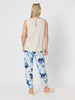 Amalfi Floral Rose Print Slim Leg Pant - Cornflower Multi
