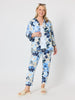Amalfi Floral Rose Print Slim Leg Pant - Cornflower Multi