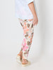 Amalfi Floral Rose Print Slim Leg Pant - Pink/Multi