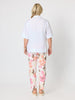 Amalfi Floral Rose Print Slim Leg Pant - Pink/Multi