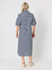 Riviera Stripe Print Shirtdress - Navy/White