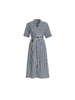 Riviera Stripe Print Shirtdress - Navy/White