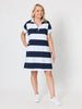 Riviera Polo Stripe Dress  - Navy White