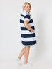 Riviera Polo Stripe Dress  - Navy White