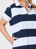Riviera Polo Stripe Dress  - Navy White