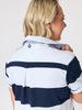 Riviera Polo Stripe Dress  - Navy White