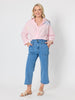 Oasis Embroidered Cotton Shirt - Pink