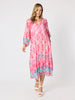 Coastal Daydream Print Dress - Raspberry Multi