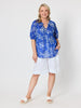 Azure Garden Floral Print Top - Azure White