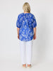 Azure Garden Floral Print Top - Azure White
