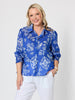 Azure Garden Print Sheer Shirt - Azure White