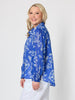 Azure Garden Print Sheer Shirt - Azure White