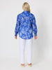 Azure Garden Print Sheer Shirt - Azure White