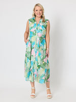 Tropicana Floral Print Dress - Seafoam Multi