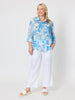 Amalfi Paisley Print Sheer Shirt - Cornflower Multi