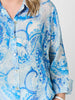 Amalfi Paisley Print Sheer Shirt - Cornflower Multi
