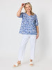 Monterey Floral Print Top - Capri White