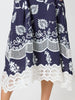 Aegean Coast Lace Dress - Navy/White