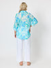 Island Bloom Floral Print Sheer Shirt - Seafoam Multi