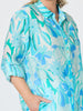 Island Bloom Floral Print Sheer Shirt - Seafoam Multi