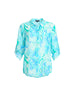 Island Bloom Floral Print Sheer Shirt - Seafoam Multi
