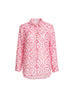 Provence Print Sheer Shirt - Raspberry White