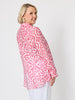 Provence Print Sheer Shirt - Raspberry White