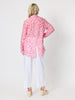 Provence Print Sheer Shirt - Raspberry White