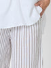 Haven Stripe Wide Leg Linen Pant - Mocha White