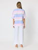 Paros Stripe Print Linen Top - Sky Multi